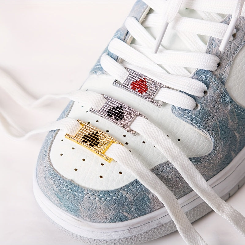 Unisex Heart-Shaped Zirconia Shoelace Buckles Fashion Shoe Accessories