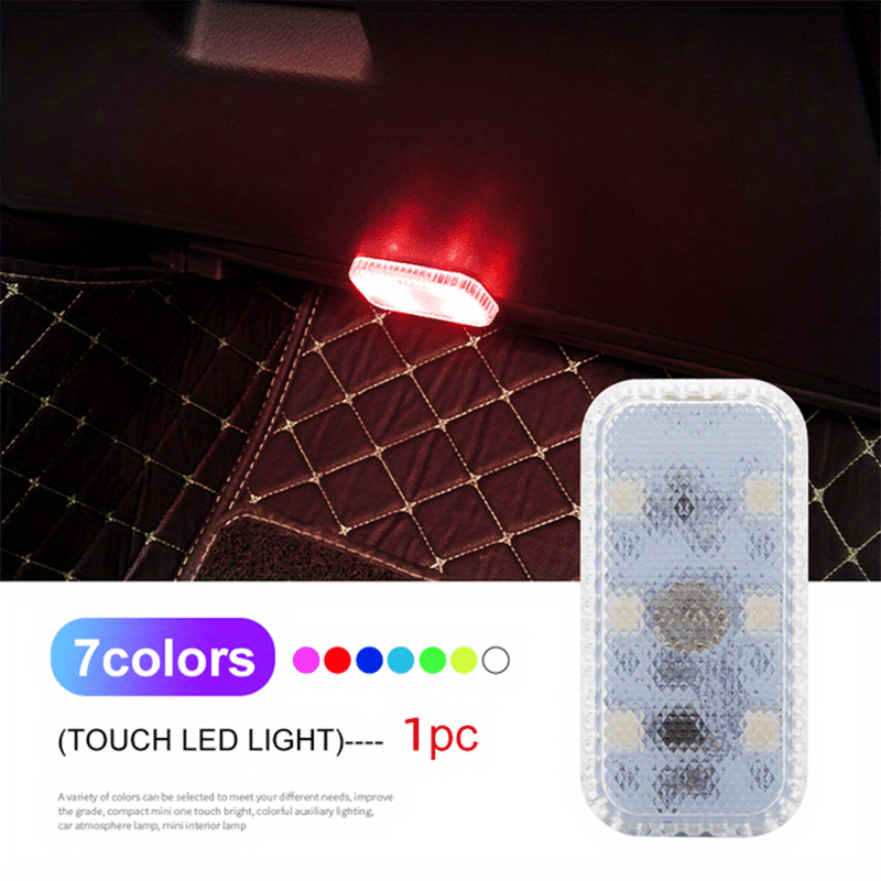 Luz interior de coche LED táctil inalámbrica mini con USB