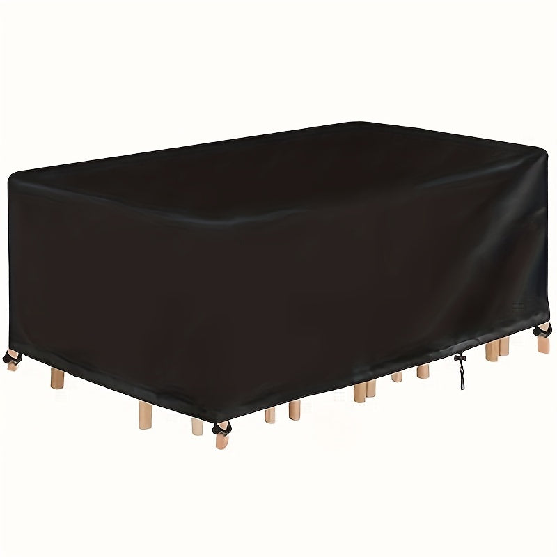 Black Oxford Outdoor Furniture Set with Silvery Coated Cover and Four-Corner Buckle