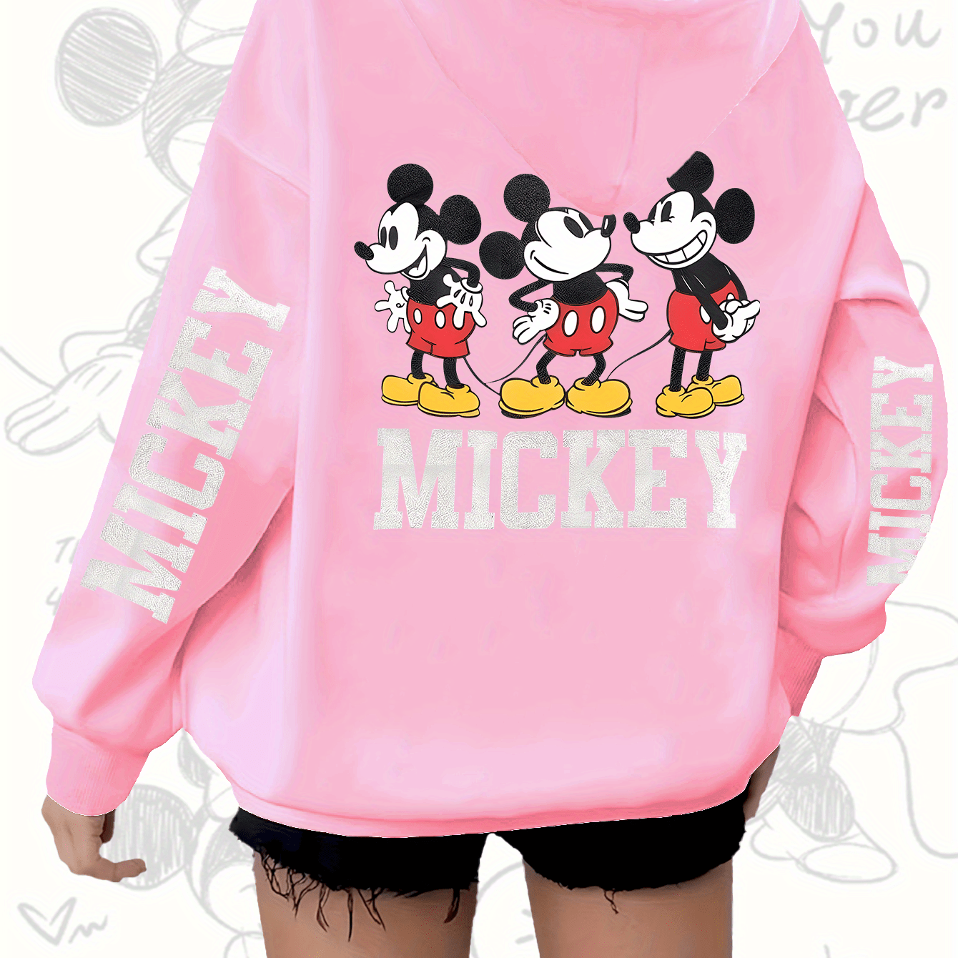 Girls Graphic Hoodie Red Casual Zipper Sweatshirt with Ruffled Hem