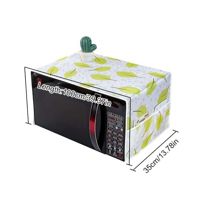 Microwave Cover with Storage Pocket Dustproof Food Cover for Kitchen Appliances