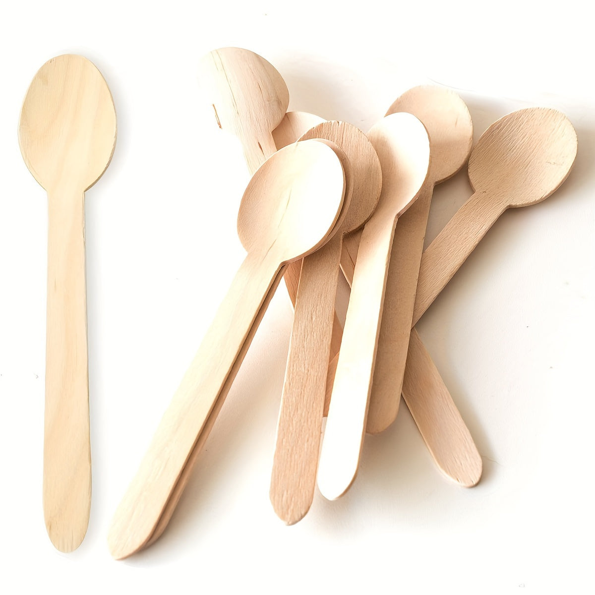 Premium Bamboo Mini Spoons for Hot Chocolate Serving, Pack of 50 or 100