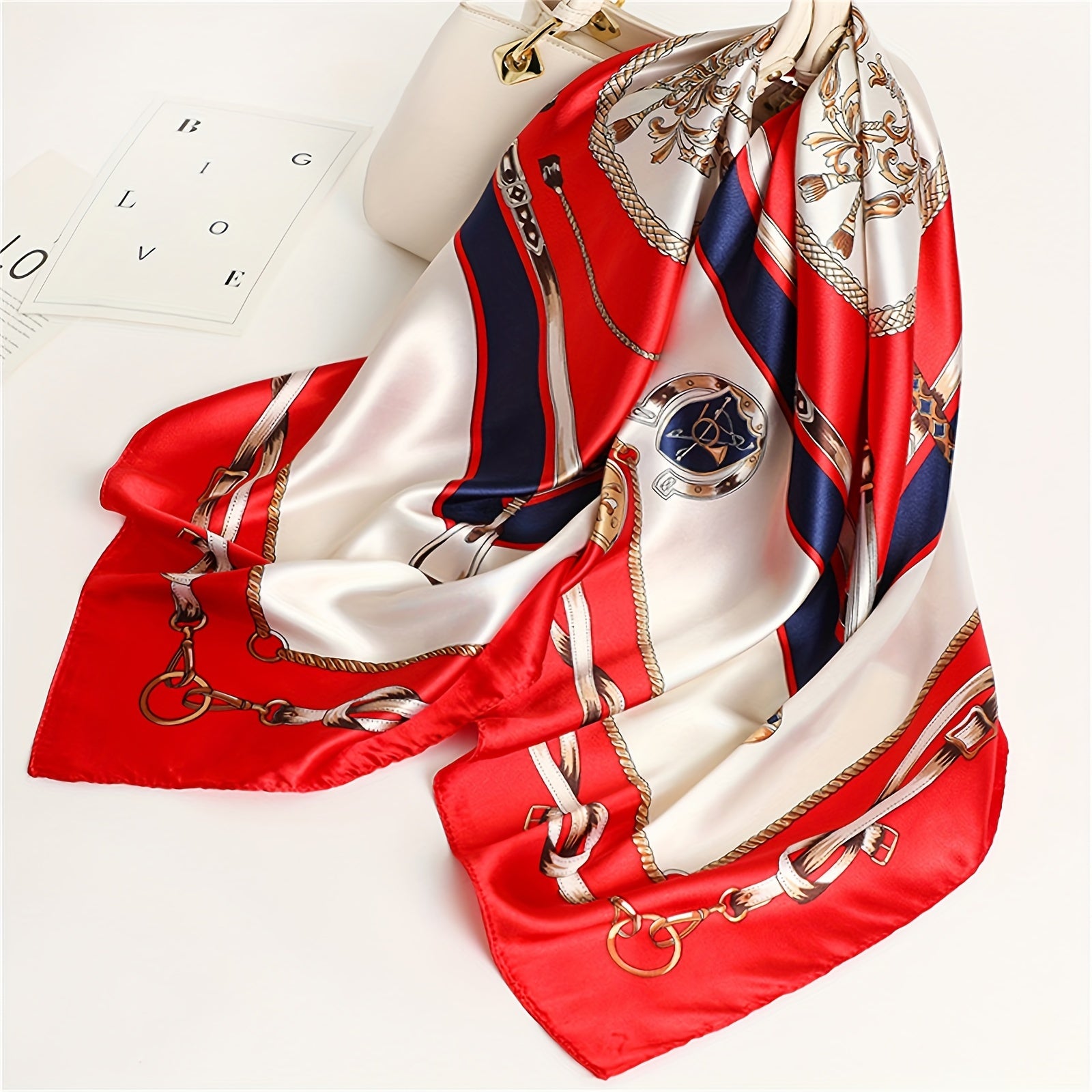 Women's 35.4-Inch Square Printed Scarf for Sun Protection Windproof and Stylish Accessories