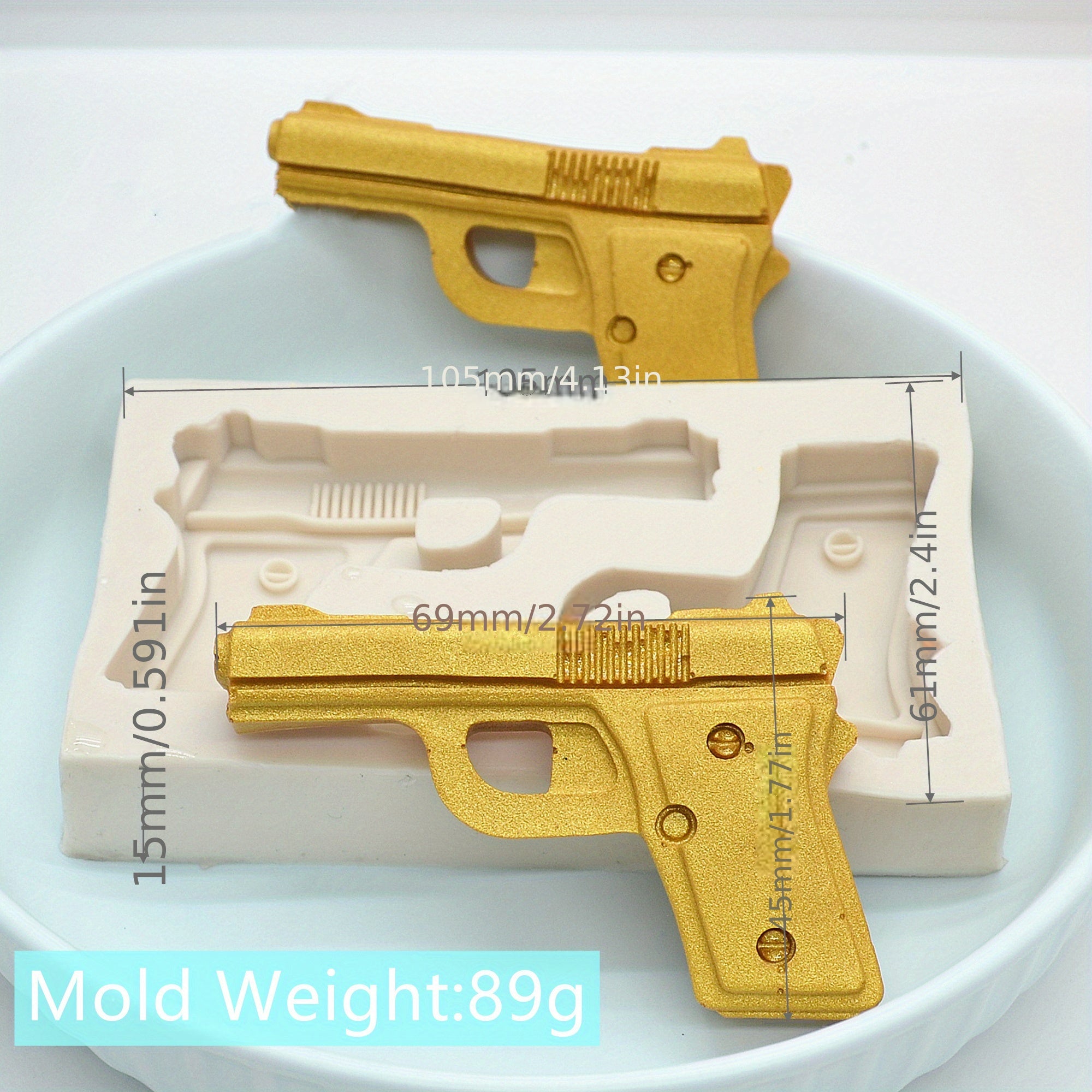 Silicone Gun Bullet Chocolate Mold for Candy Fondant and Treats