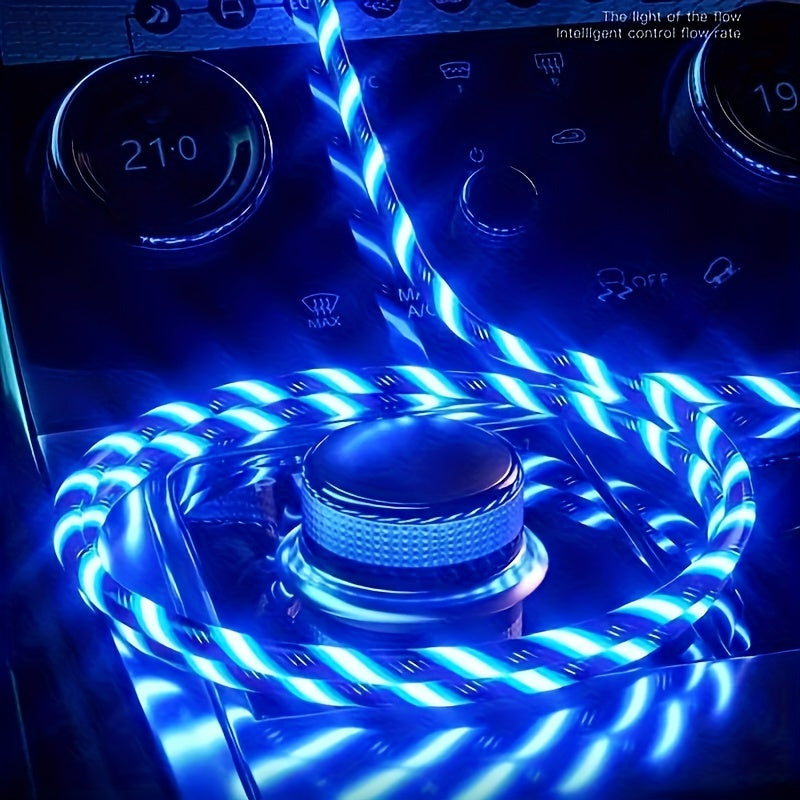 3-in-1 USB Charging Cable for iPhone, Type-C, Micro USB, 10-20W, PVC Material