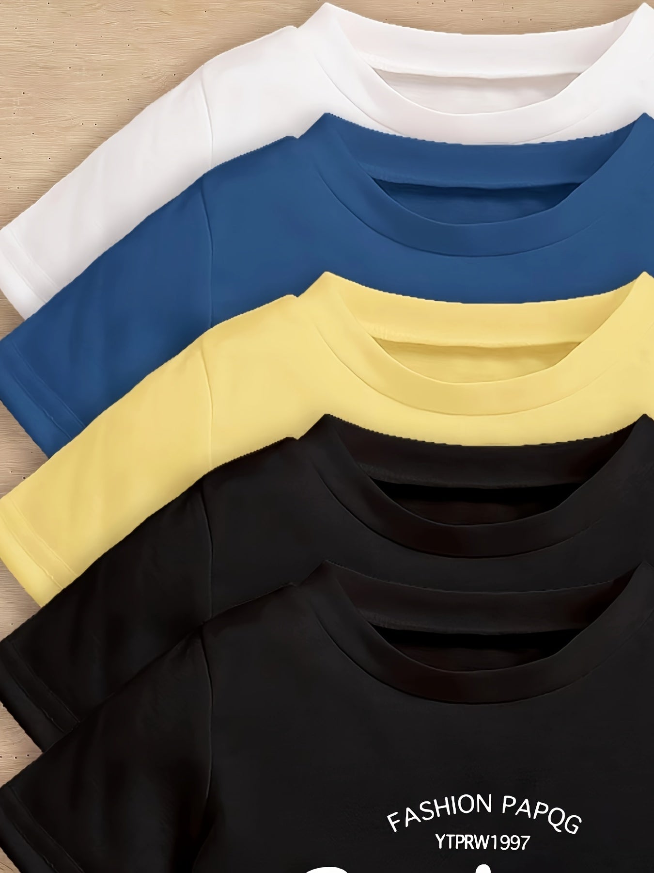 Kids' Summer Casual T-Shirts Set 5 Pack Boys Cotton Short Sleeve Tops