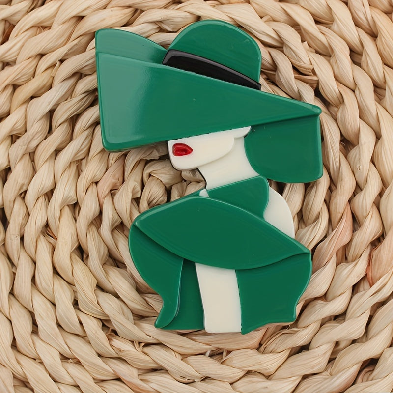 Minimalist Acrylic Plant Brooch for Women Cartoon Style Fashion Accessory