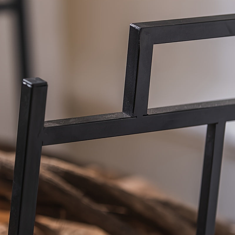 Деревянная настенная стойка для хранения принадлежностей для печи в гостиной, простая столешница для входа в гостевой дом, железная и деревянная полка для дров