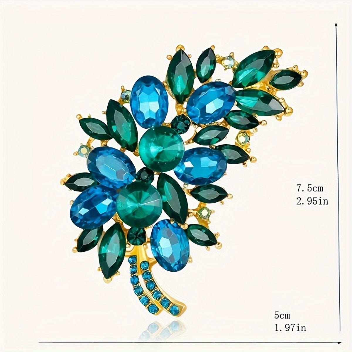 Zamonaviy Vintage Kristal Brosh Pin, Nozik Jacaranda Guli Dizayni va Porloq Rhinestone Aksentlari, Ayollar uchun Chic Sharf Klipi