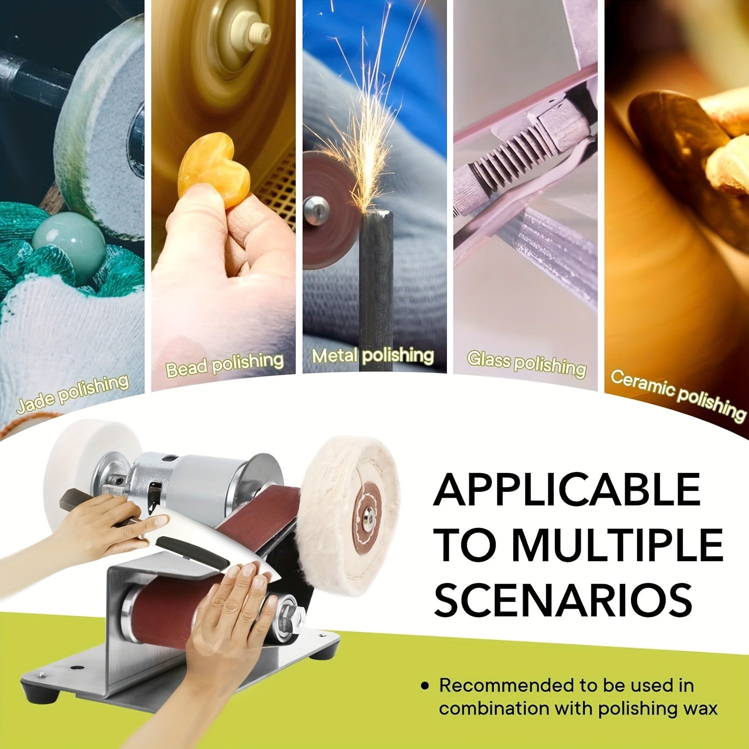 Mini Belt Sander with 7 Adjustable Speeds for Metal and Wood Grinding