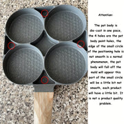 Non-Stick Omelette Pan with 4 Holes for Egg Dumplings Hamburgers and Steaks