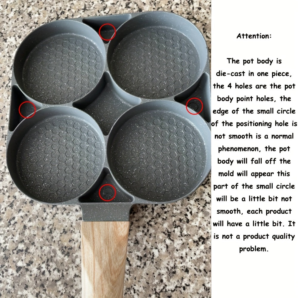 Non-Stick Omelette Pan with 4 Holes for Egg Dumplings Hamburgers and Steaks