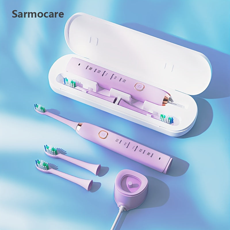 Adult Electric Toothbrush USB Rechargeable Soundwave 5 Modes 8 Replacement Heads