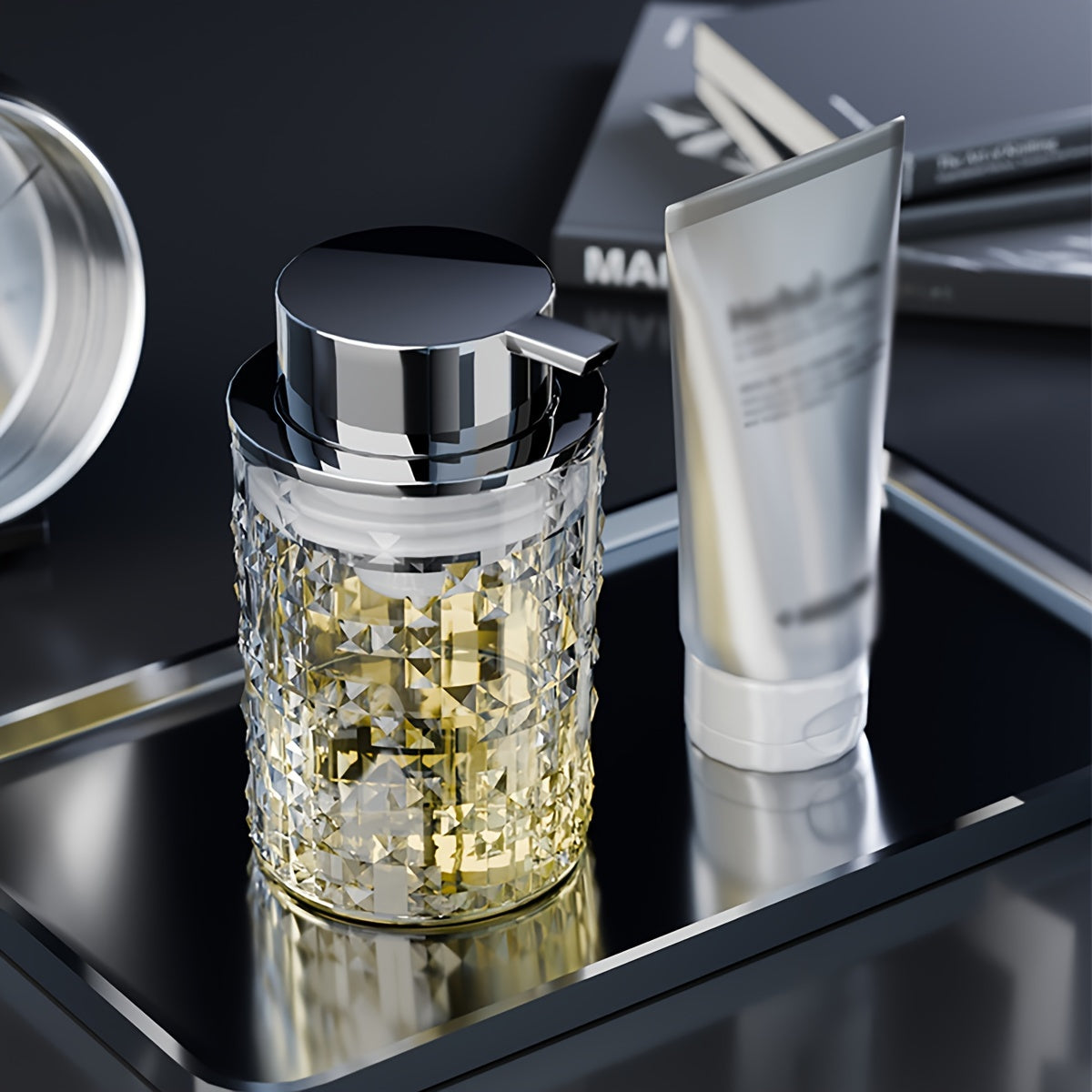 Dispensador de jabón reutilizable de espuma para limpiador facial, champú y gel de ducha, accesorio moderno para baño