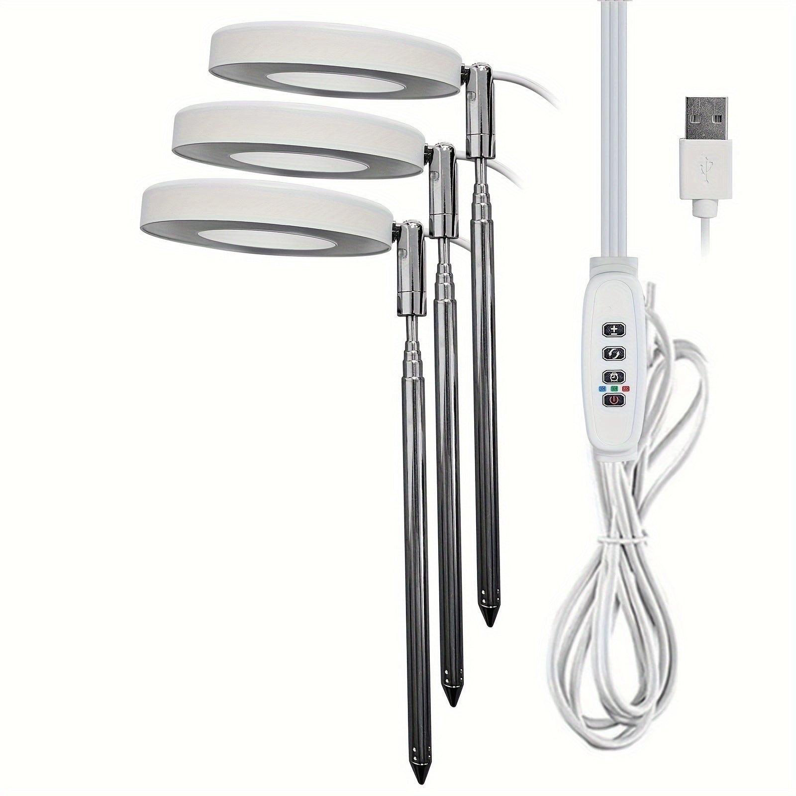 Adjustable Full Spectrum LED Plant Grow Light with Timer and USB Power for Indoor Plants