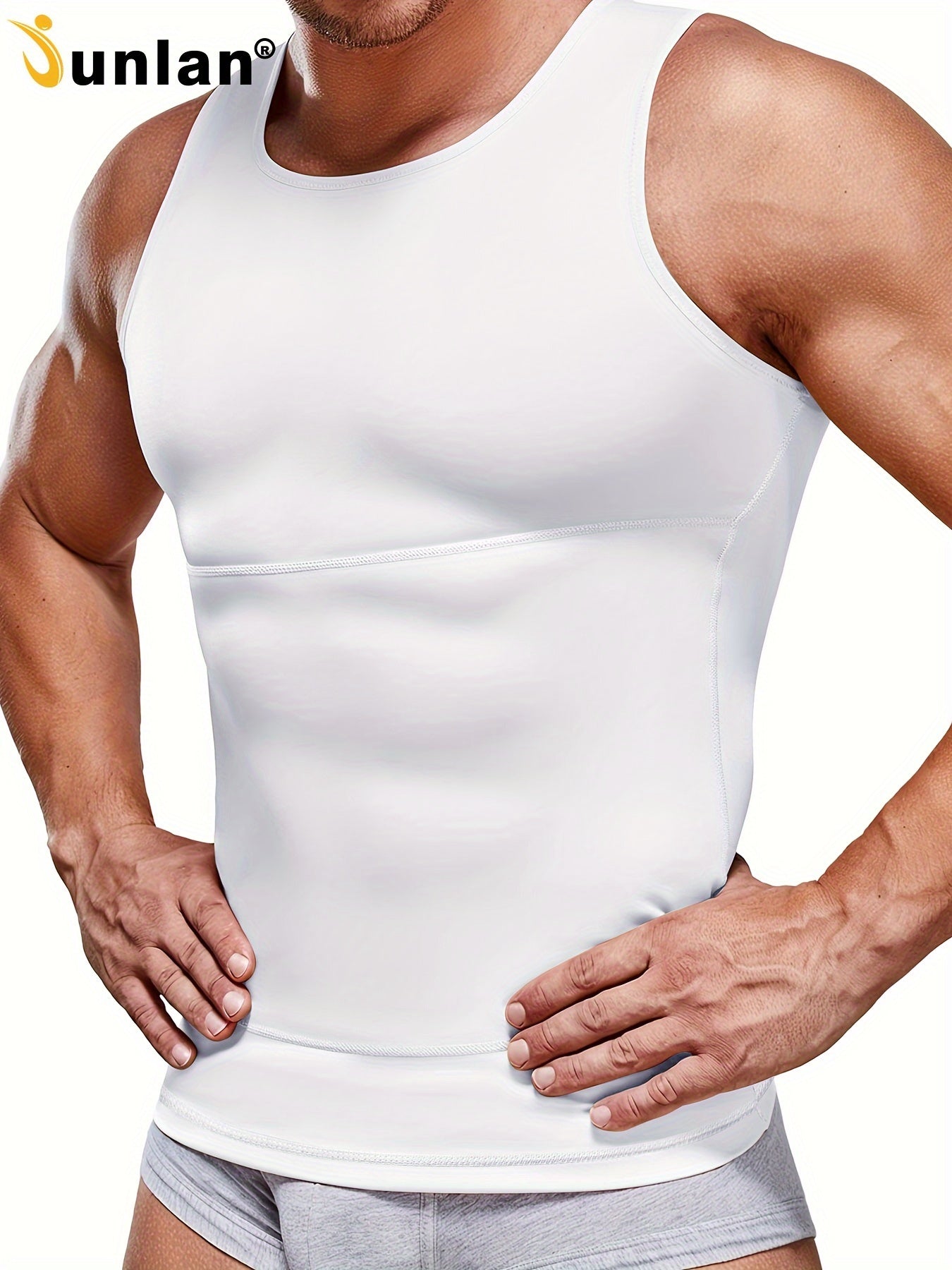 Men's Compression Sleeveless Shirt High-Stretch Nylon Spandex Workout Casual Skinny Fit