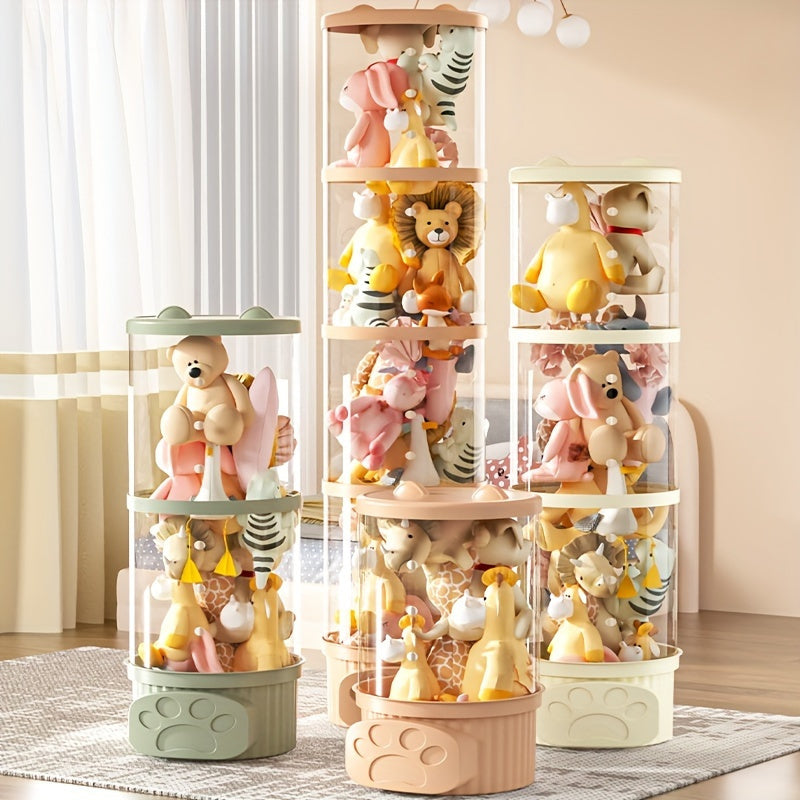 Qizil va plush o'yinchoqlar uchun ko'p funksiyali shaffof tashkilotchisi, suv o'tkazmaydigan dumaloq dizayni va qopqog'i bilan. Rojdestvo va Yangi yil uchun sovg'a berish uchun ideal, plastik materialdan tayyorlangan.