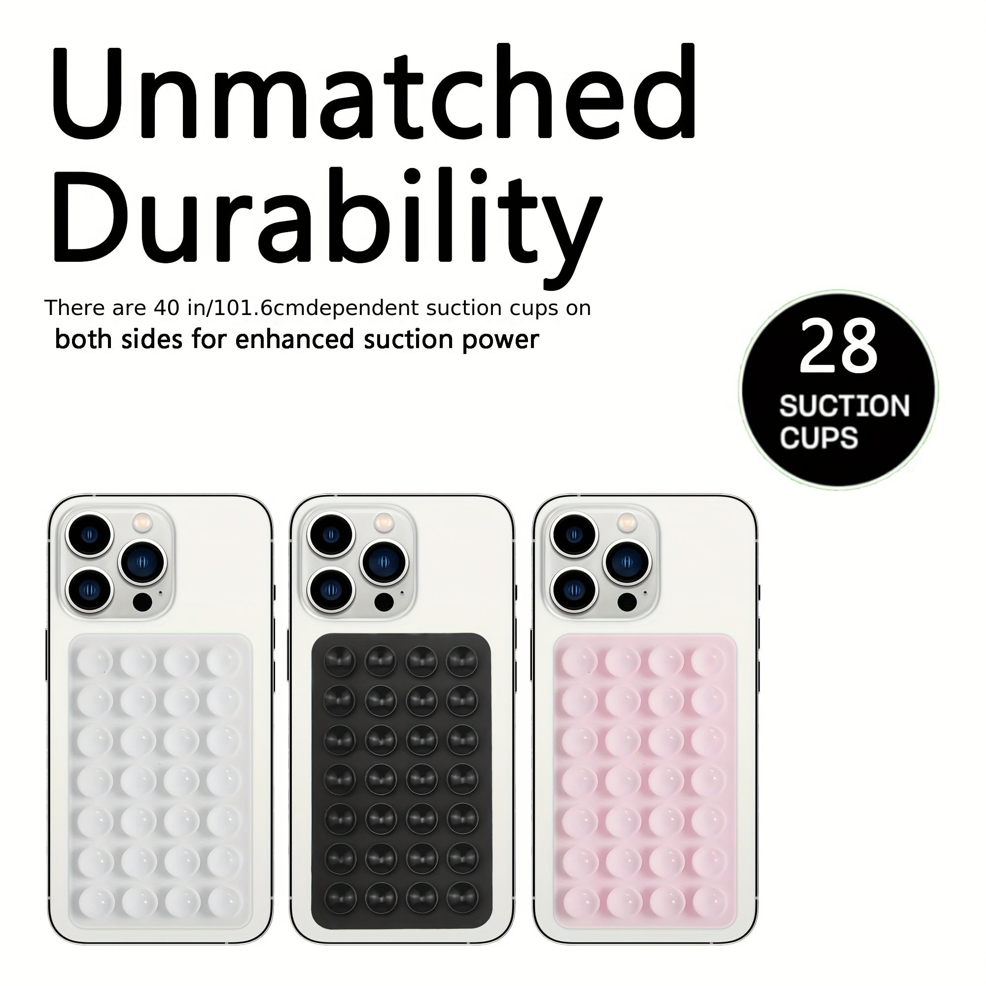 Pink Silicone Suction Cup Phone Mount for Hands-Free Selfies and Videos