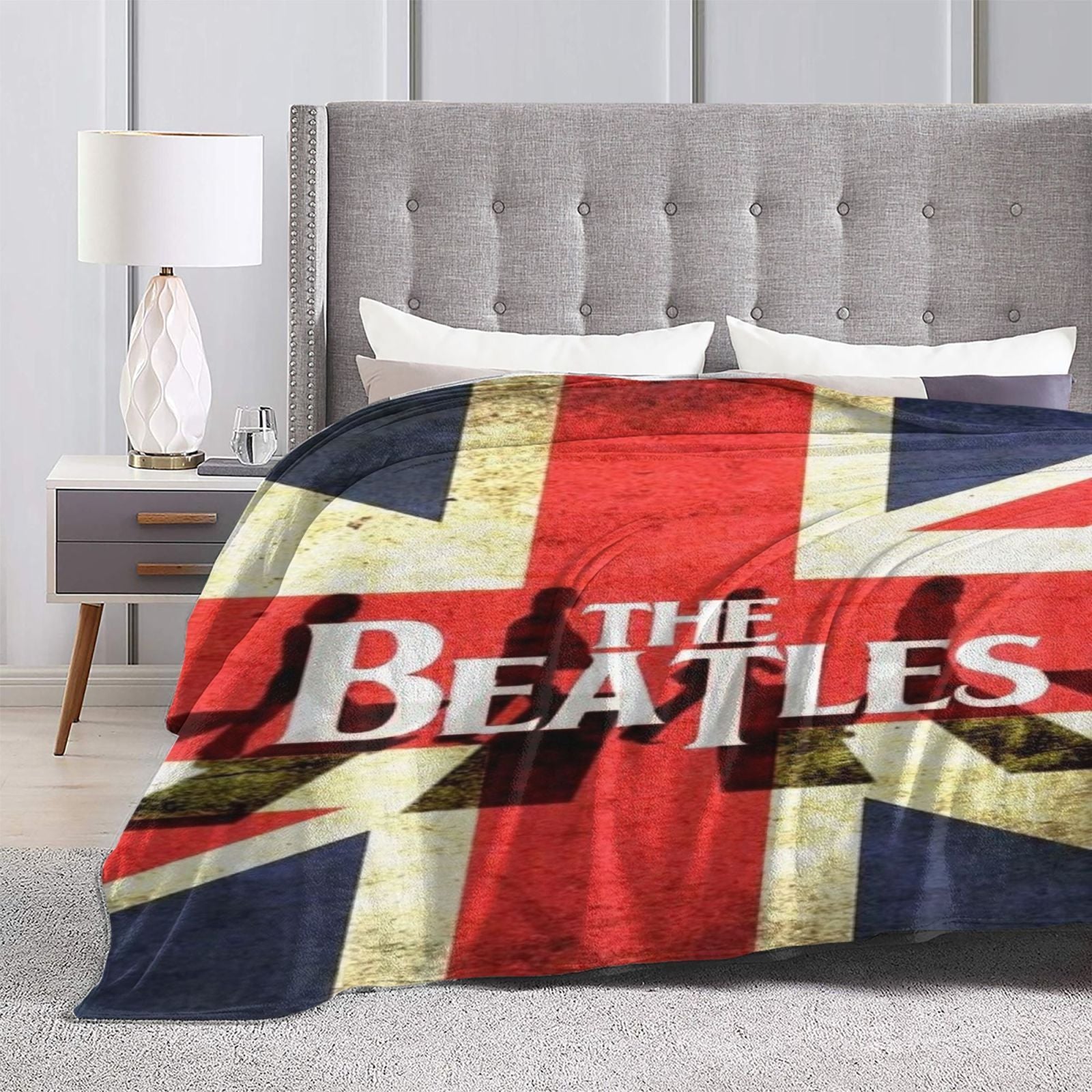 Fleece Blanket Red White Blue Union Jack Throw for All Seasons