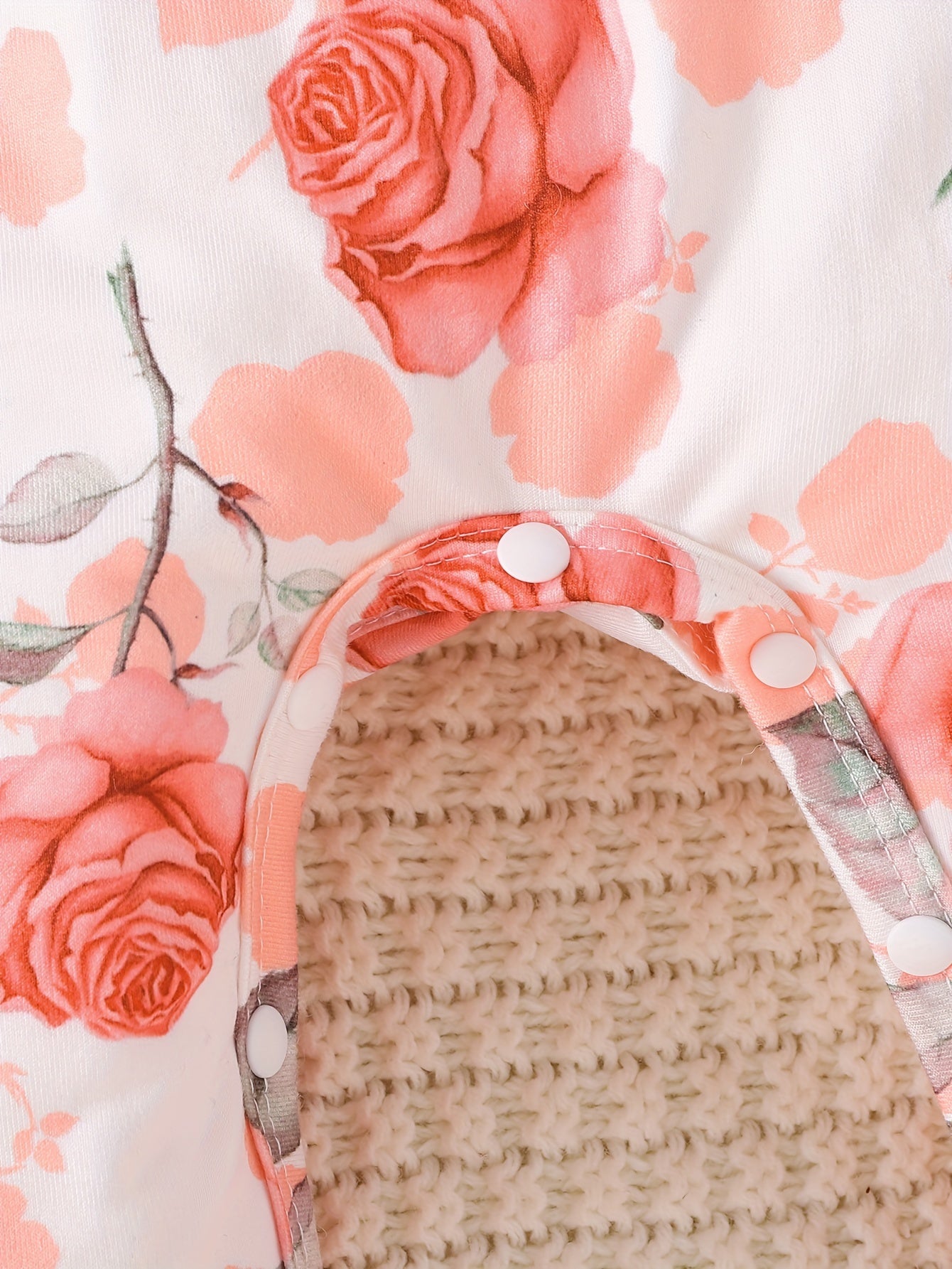 Newborn Baby Girl Onesie with Butterfly and Rose Print Long Sleeve Spring Fall