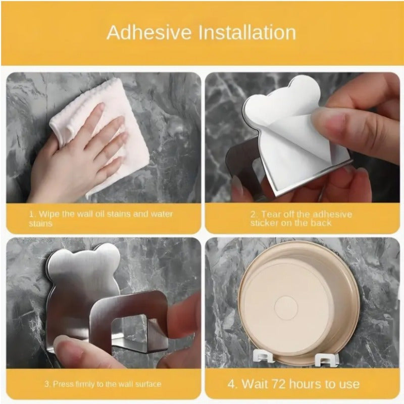 Organizador de fregadero de cocina de acero inoxidable con rejilla de drenaje y gancho de pared