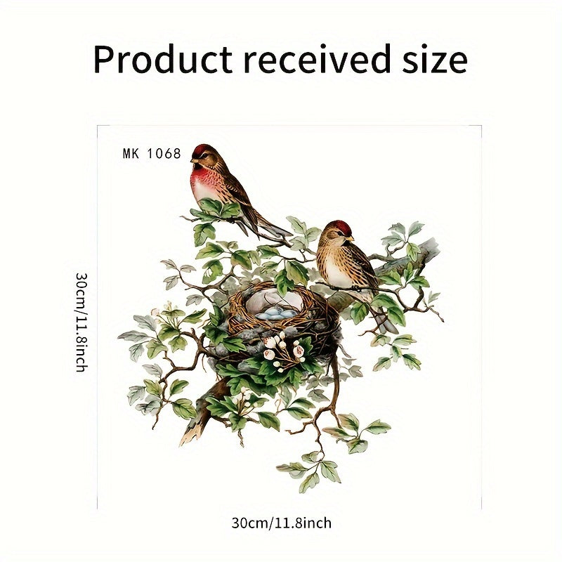 Bird's Nest and Branch Wall Sticker Self-Adhesive PVC Home Decor for Living Room Bedroom Entryway