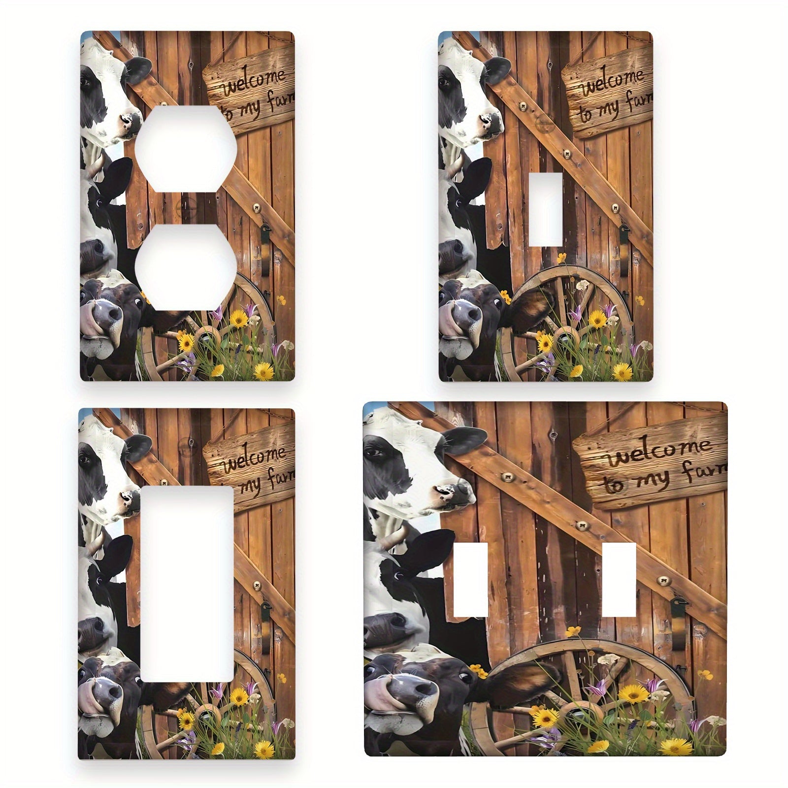 Cow Wall Plate Cover 1 Gang 2 Gang Farmhouse Cow Decor Indoor Outdoor Kitchen Bathroom
