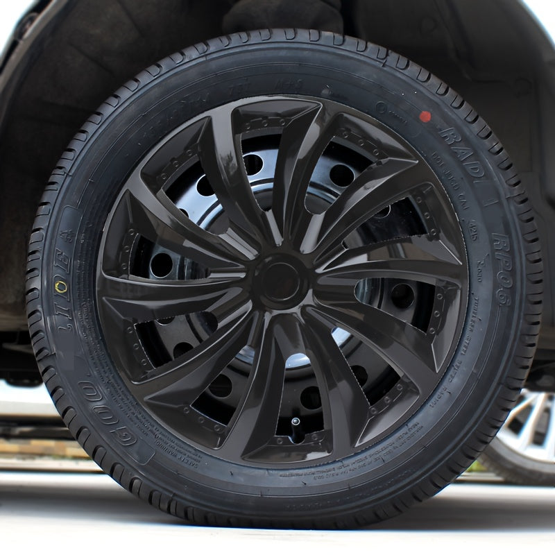 15-Inch Steel Wheel Cover Snap-On Hubcap Durable Plastic Car Accessory