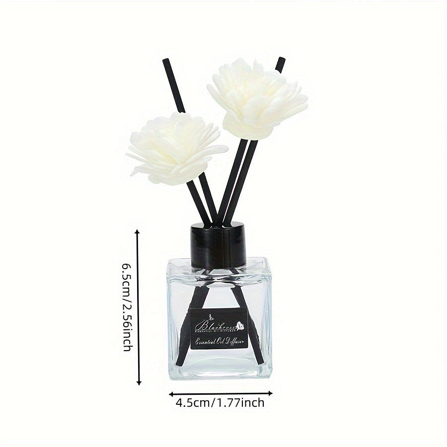 50ml Large Flameless Aromatherapy Diffuser with Reeds in Transparent Glass