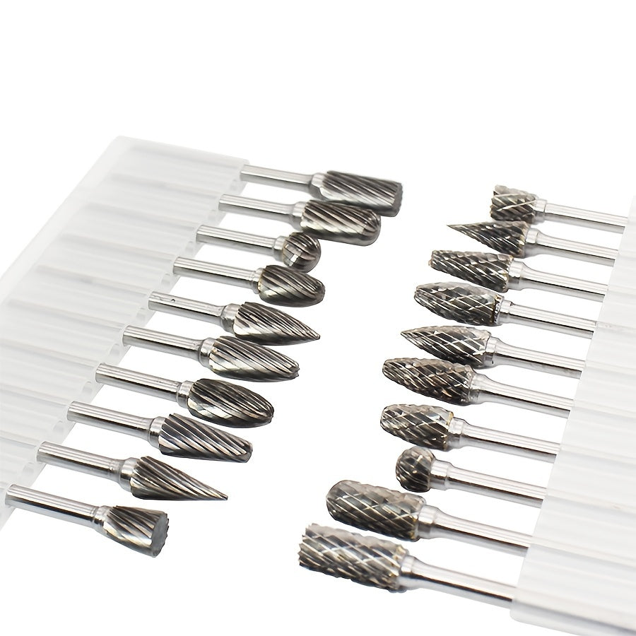 10-Piece Tungsten Carbide Burr Set for Rotary Tools Metal Wood Stone Gemstone