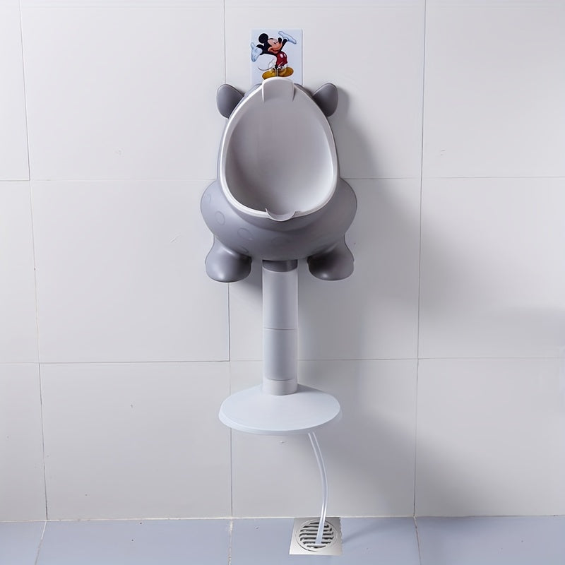 Moslashuvchan balandlikdagi ko‘chma hojatxona uchun urinal bolalar va qizlar uchun, yengil kulrang va ko‘k