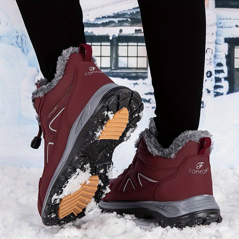 Women's Slip-Resistant Sneakers with EVA Sole and Arch Support Black Burgundy