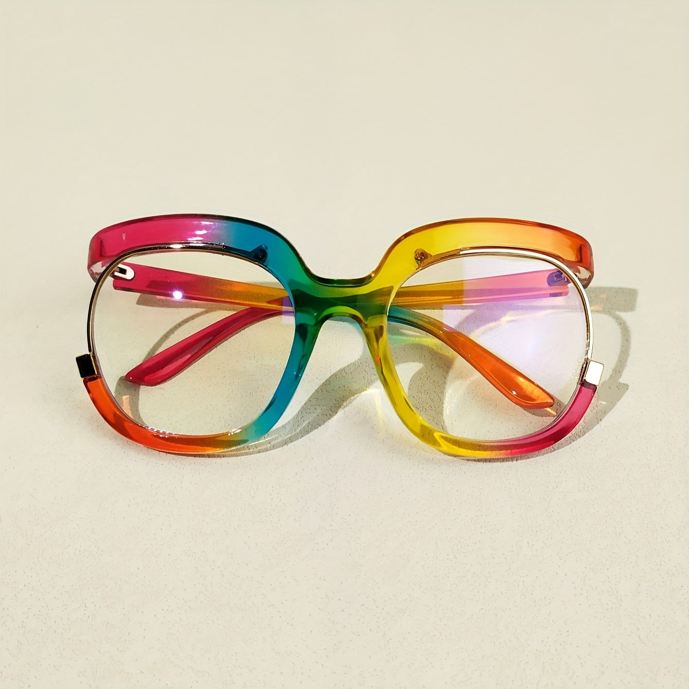 Unisex Clear Lens Glasses Large Owl Frame Leopard Print Fashion Computer Spectacles