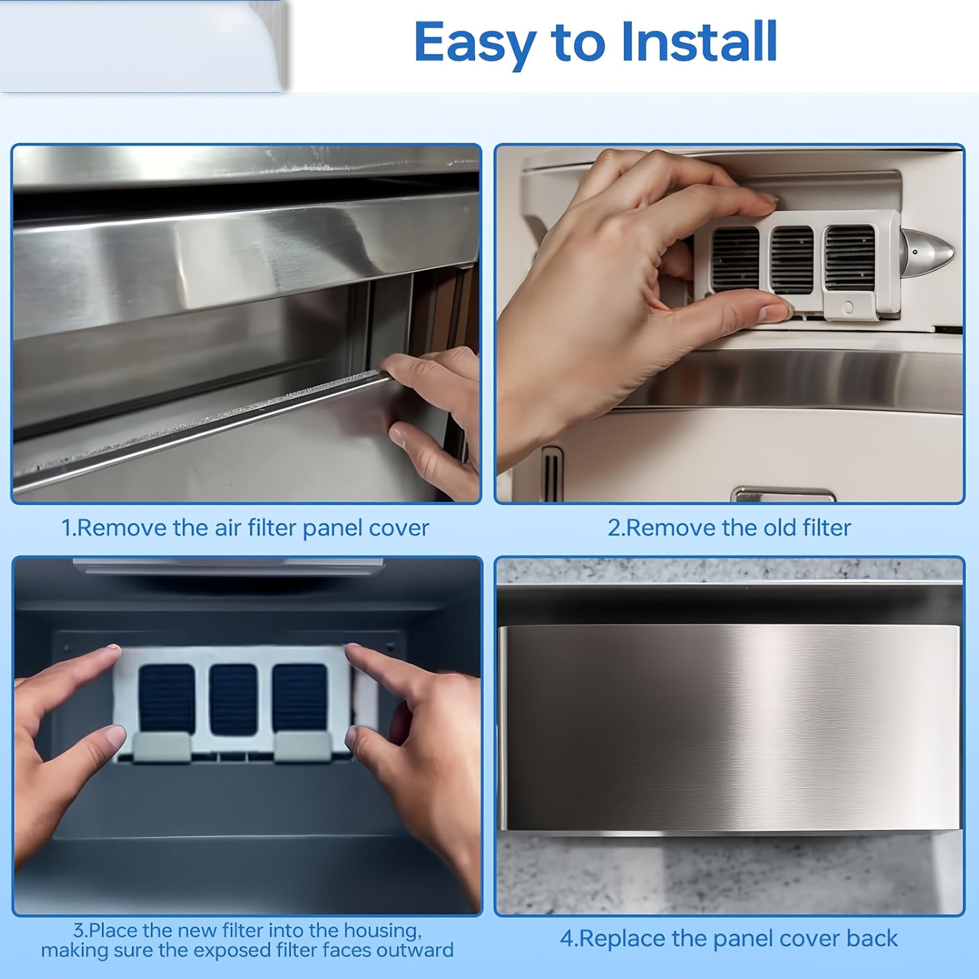 Filtro de aire para refrigerador compatible con modelos Electrolux y Frigidaire, pack de 4