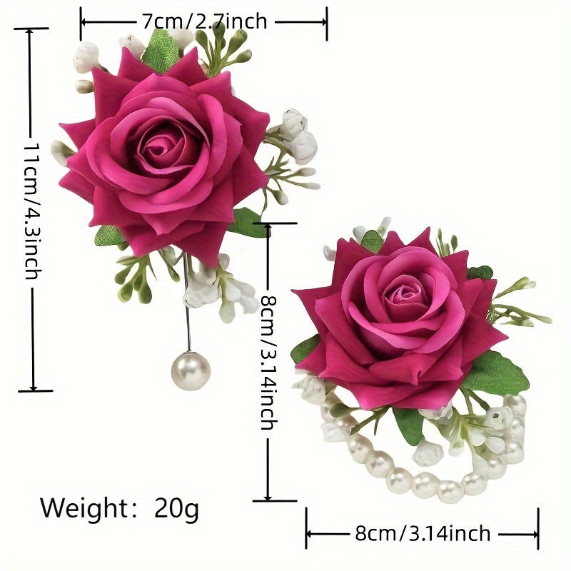 Wedding Accessories Wrist and Chest Flowers for Bridesmaids Groomsmen and Bride