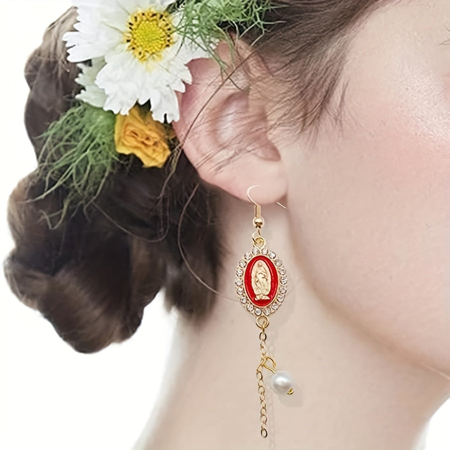 Set of 36 Enamel Virgin Mary Charms with Rhinestone Inlay for Jewelry Making and Easter Decorations