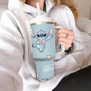 Vaso aislado de 40 oz con tapa a prueba de fugas y pajilla para bebidas calientes y frías