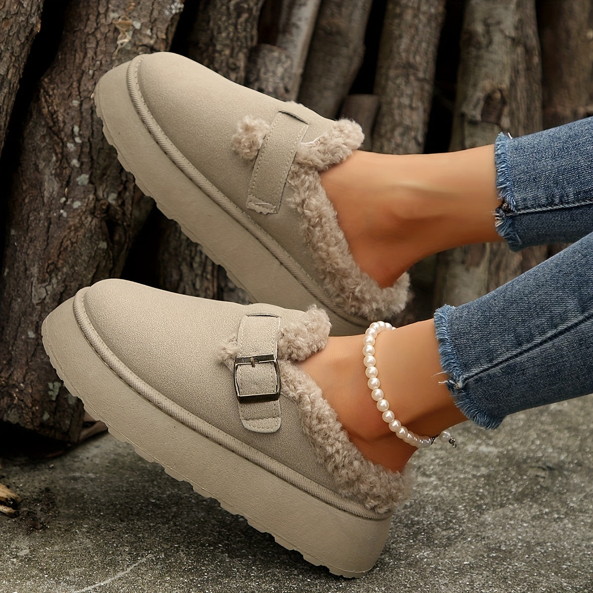 Women's Winter Waterproof Boots with Thick Soles for Outdoor Wear