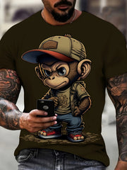 Мужская футболка с большим размером, 3D-графика, короткий рукав, летняя повседневная спортивная смесь полиэстера