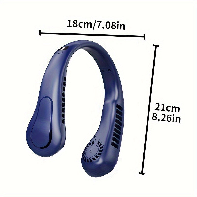 Women's USB Rechargeable Neck Fan with Adjustable Speeds Quiet Fast Cooling