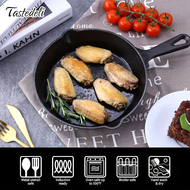 3-Piece Cast Iron Skillet Set Pre-Seasoned Dishwasher Safe for Frying and Cooking