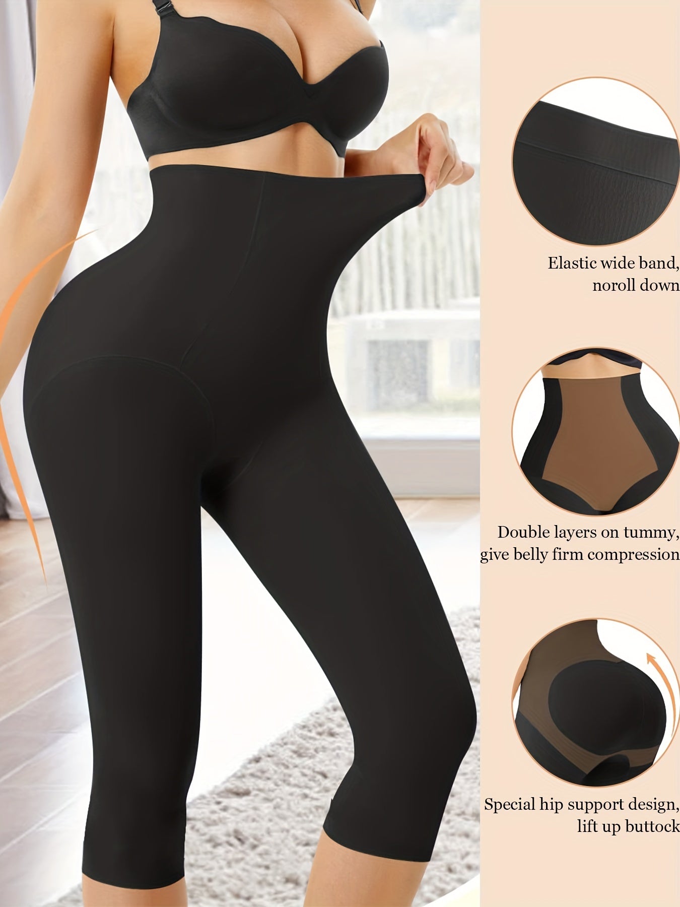 Postpartum Shaping Leggings for Women High Waist Butt Lift Slim Sides Yoga Exercise