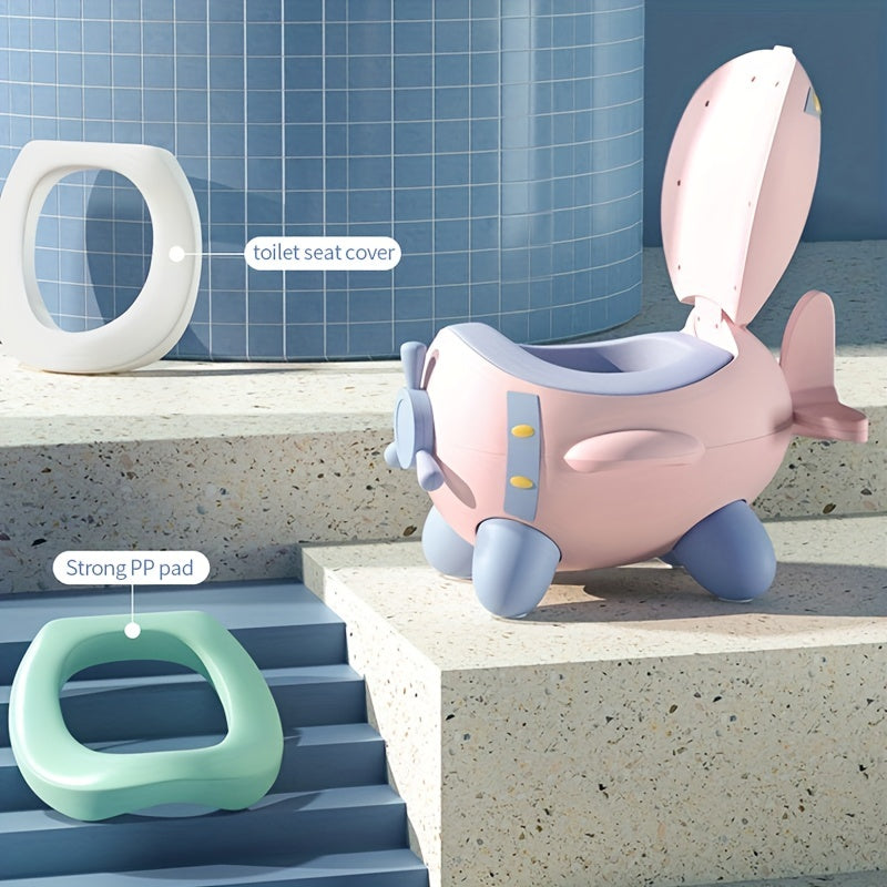 Cartoon Airplane Potty Training Seat for Babies and Toddlers with Stability and Comfort