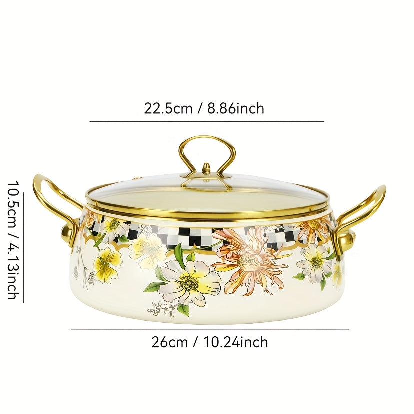 Qoplangan pishirish qozoni, pishirish va bug'lash uchun bardoshli keramik oshxona anjomlari