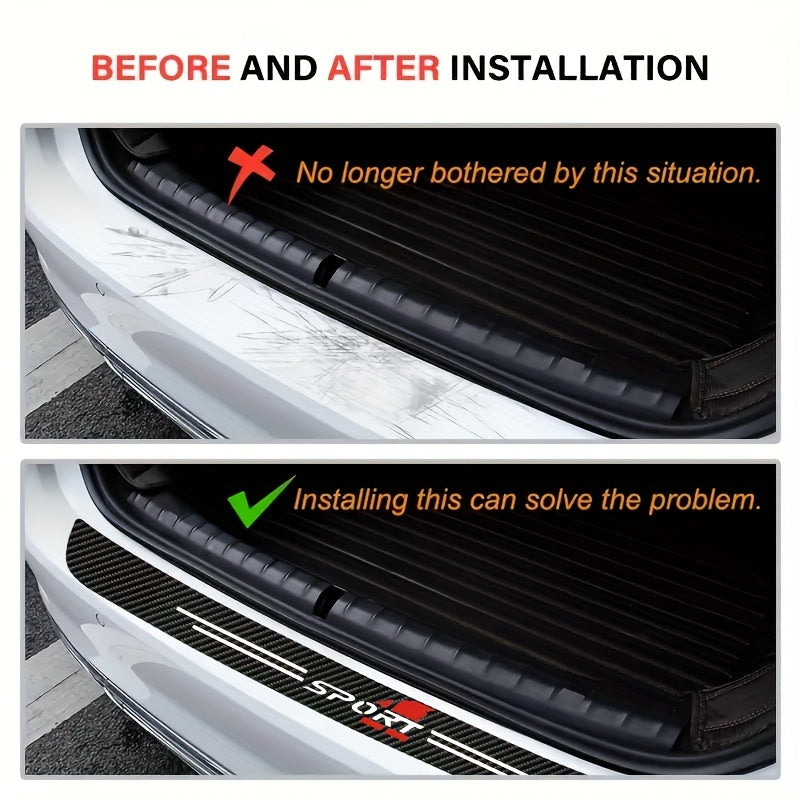 9pcs Carbon Fiber Car Door Sill Guards Universal PVC Self-Adhesive Protective Strips