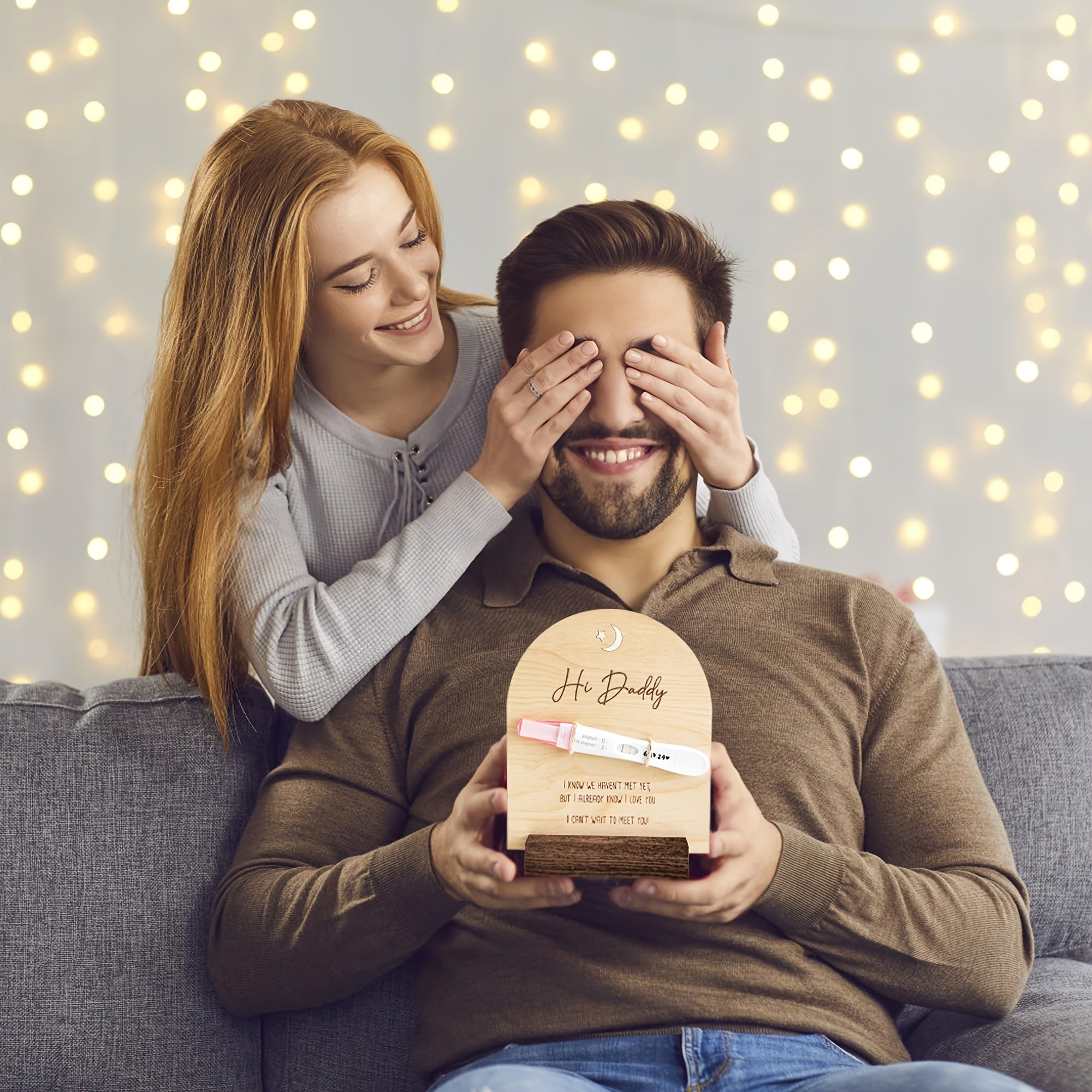 Otalar uchun saqlash yog'och belgi - E'lon qilish uchun kutilmagan g'oyalar, erni oshkor qilish, yangi ota bo'ladiganlar uchun sovg'alar, darçin rangida.