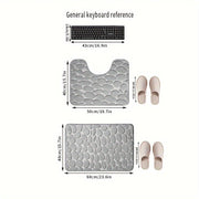Juego de 2 alfombrillas de baño antideslizantes con relieve de piedra, absorbentes y suaves de poliéster