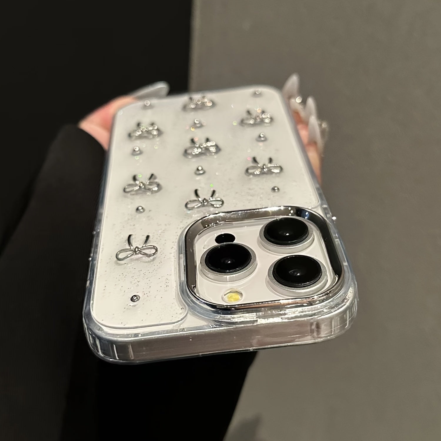 Cute Bow Phone Case Accessory for iPhone 13 Pro Max 14 Pro Max 15 Pro Max