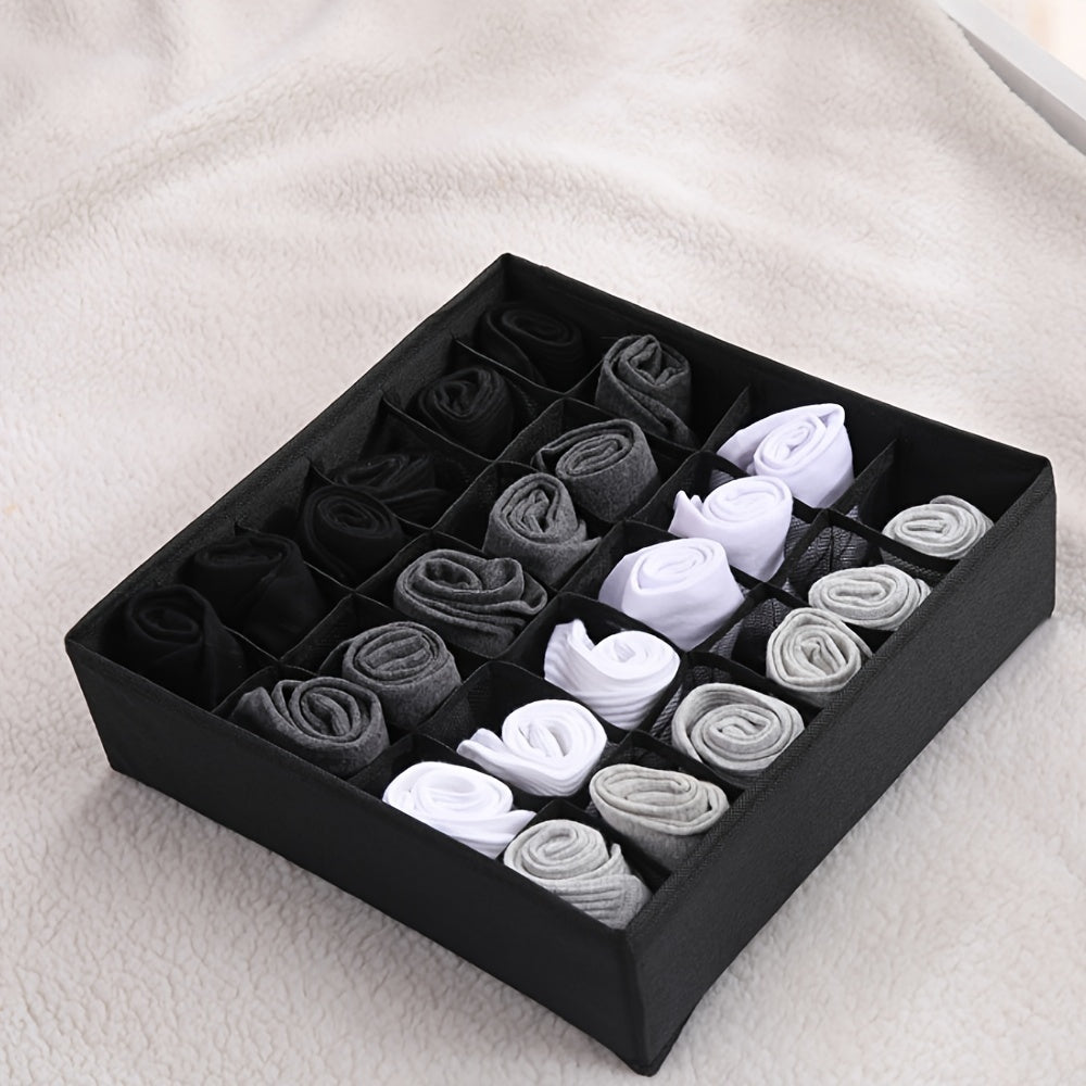 Органайзер для ящиков 24-клеточный тканевый контейнер для хранения нижнего белья, носок и одежды - легкий, складной дизайн с отдельными отделениями для легкой организации