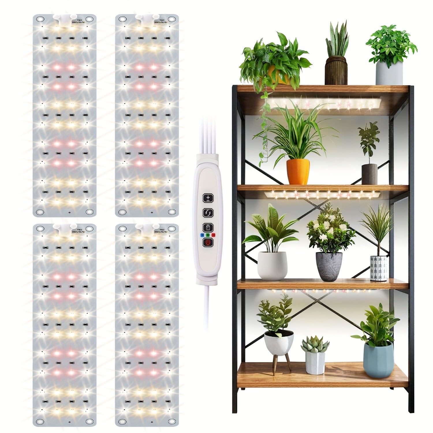 Indoor Plant Grow Light with 160 Dimmable LEDs Full Spectrum Timer 3 Modes